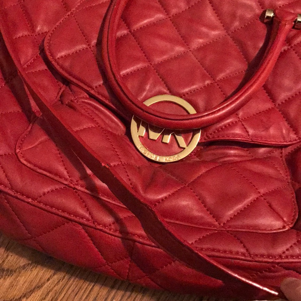 Michael Kors quilted red handbag
